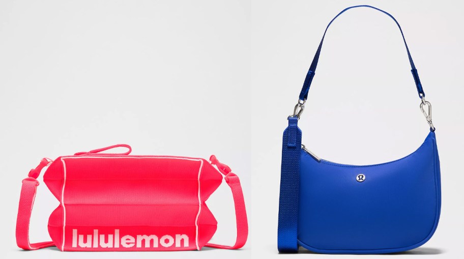 pink and blue bags 