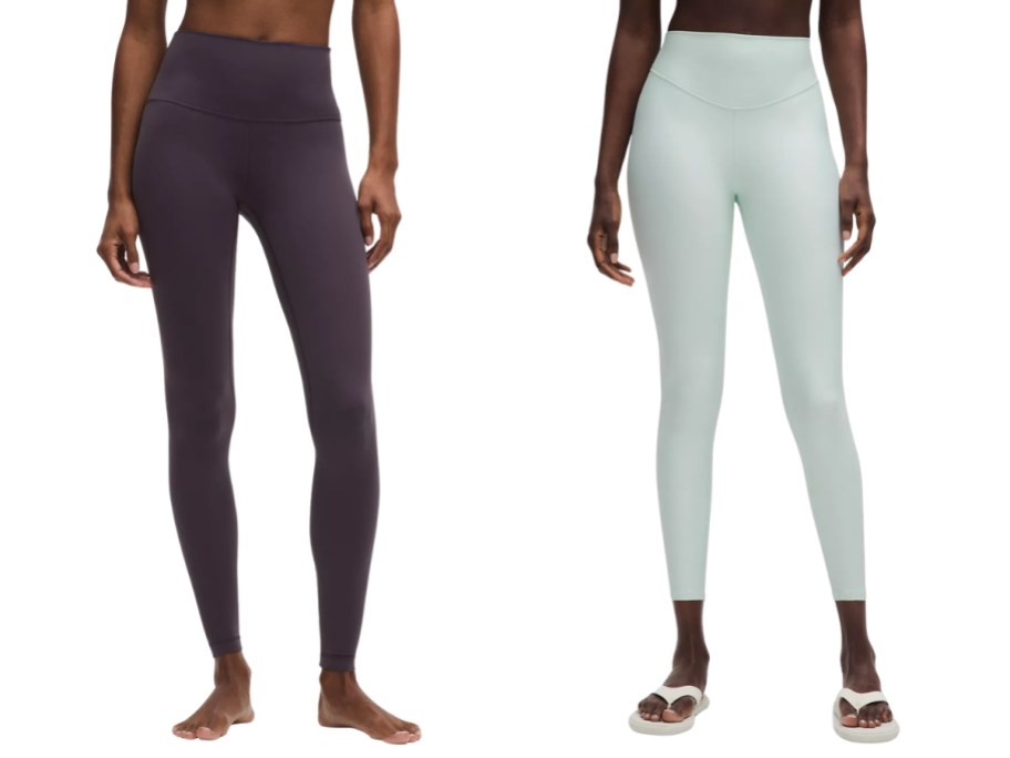 lower half of two women wearing lululemon leggings