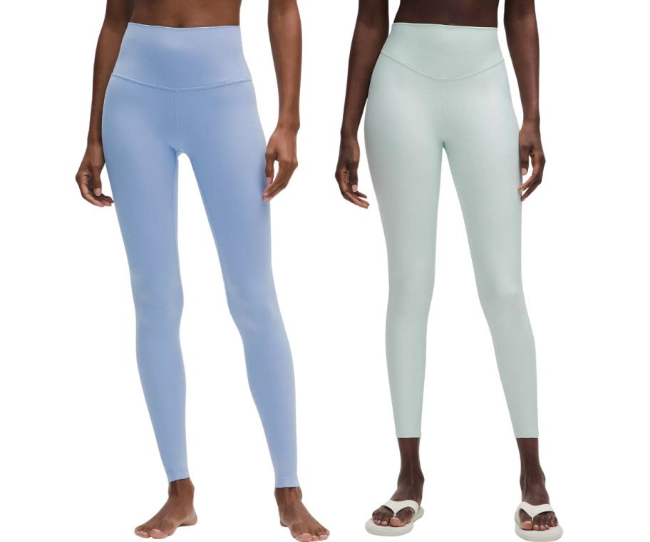 two women wearing leggings