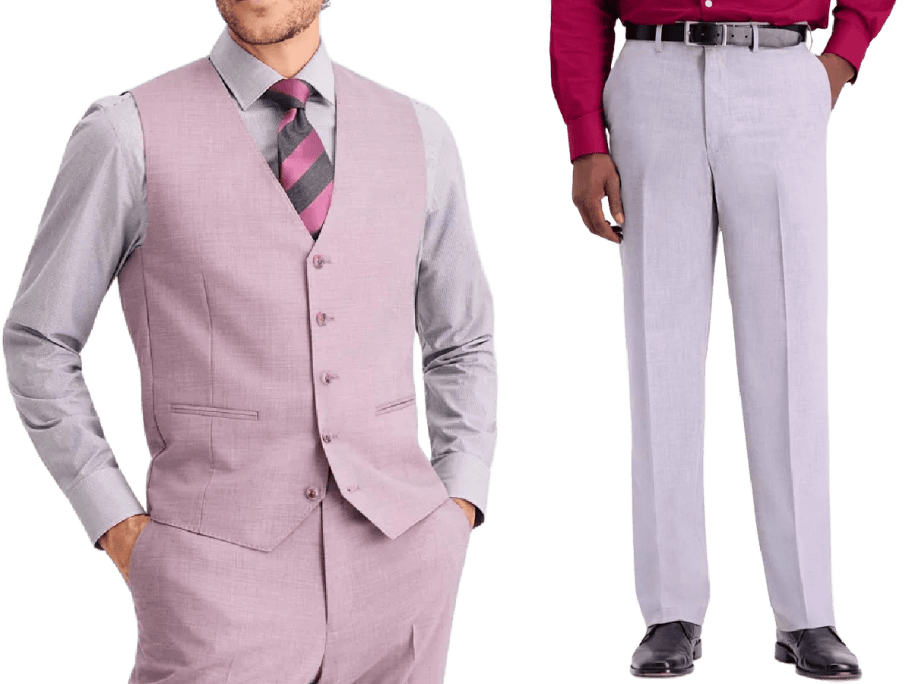 man in suit vest and man in suit pants