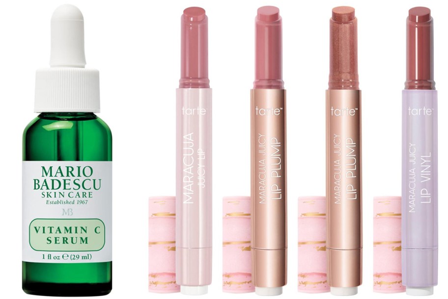 mario badescu bottle and 4 tarte lip sticks