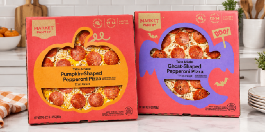NEW Ghost and Pumpkin-Shaped Pizzas Just $6 at Target