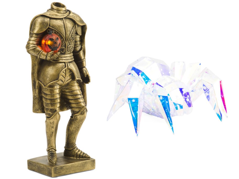 headless horseman decor and white spider 