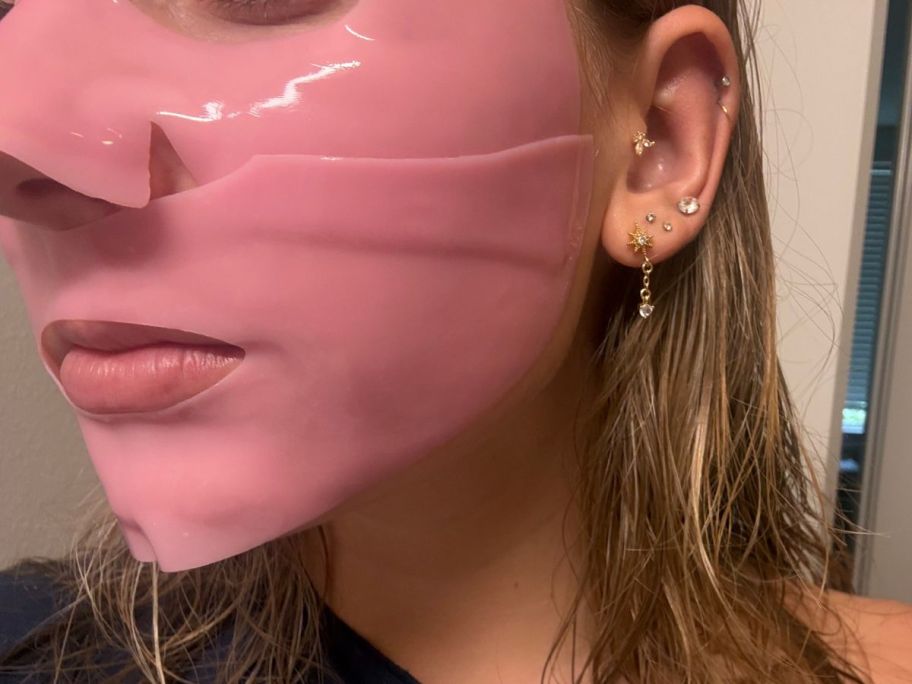 woman wearing a medicube Jelly Gel Mask