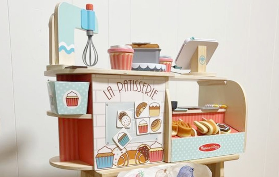 wooden bakery playset