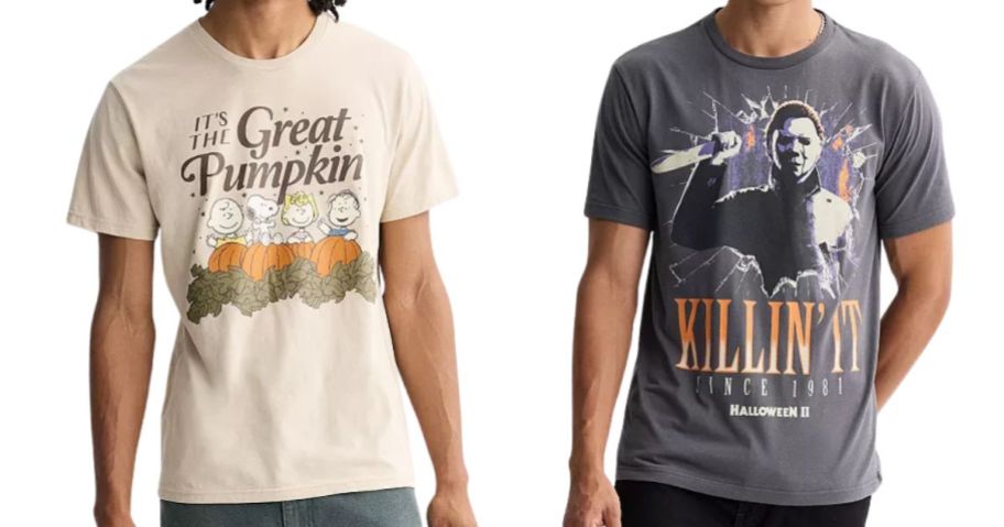 mens graphic pumpkin and halloween tees