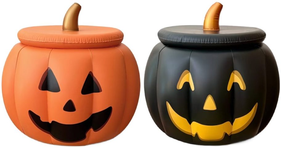 orange and black pumpkin inflatables