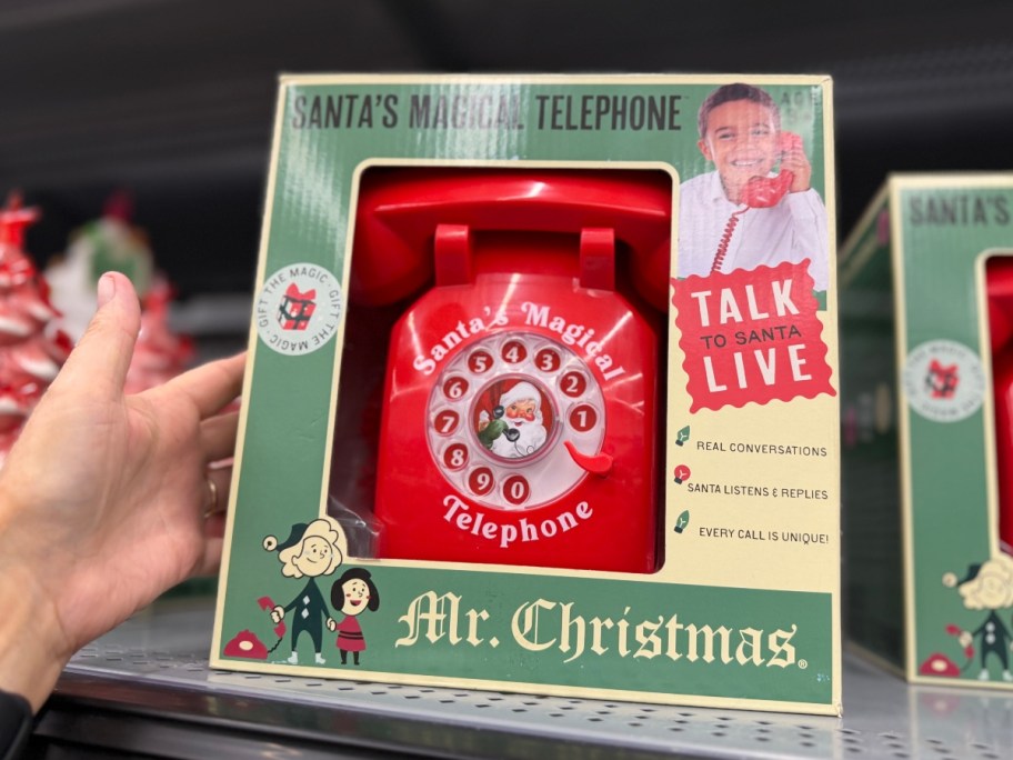 red phone in box on store shelf