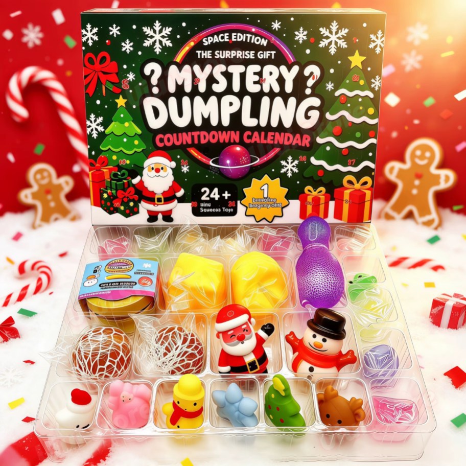 mystery squishy advent calendar with contents