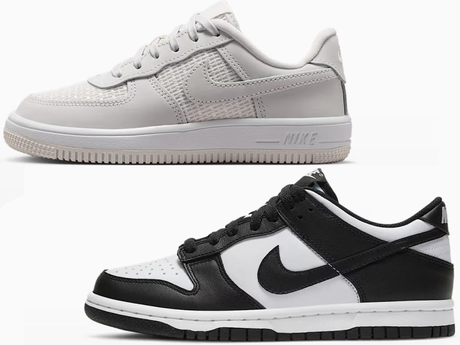 white and white/black nike shoes 