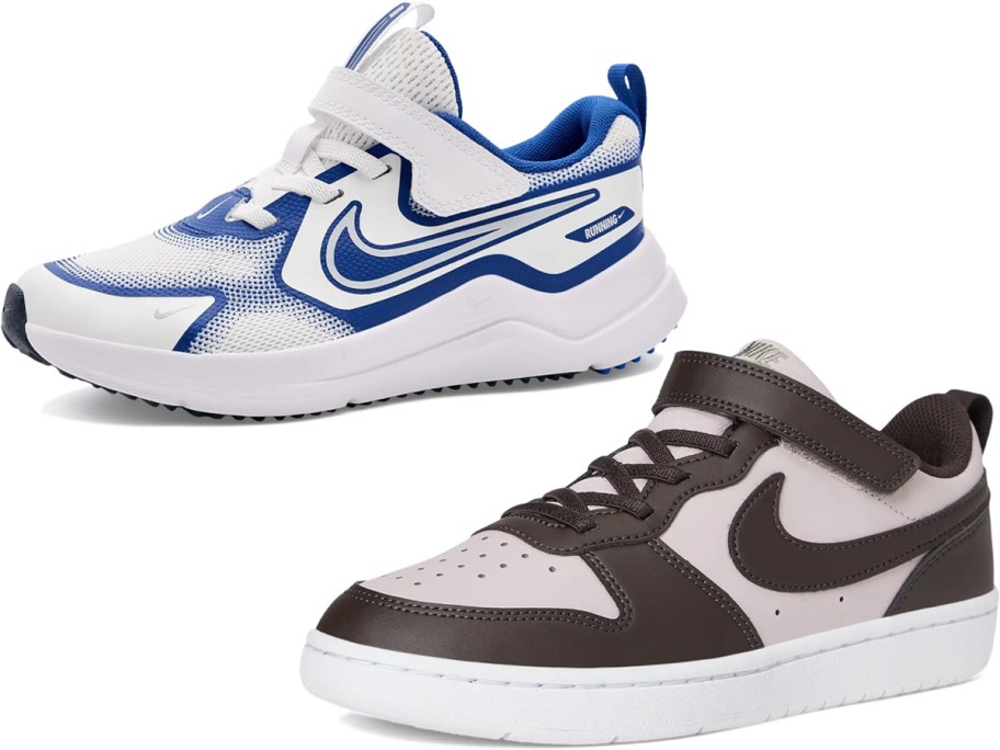 blue and brown nike shoes 