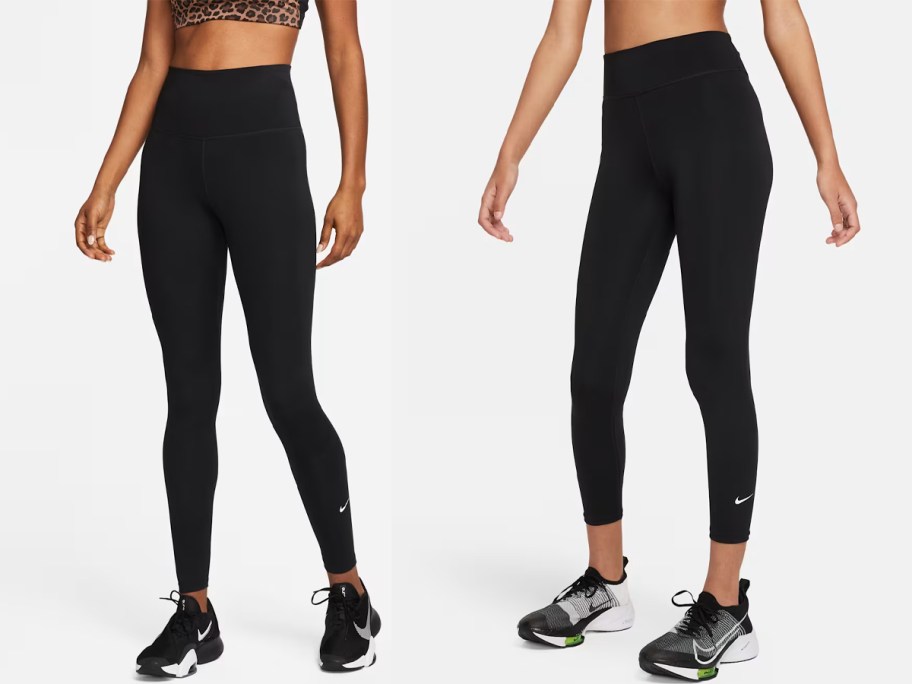 women wearing black leggings