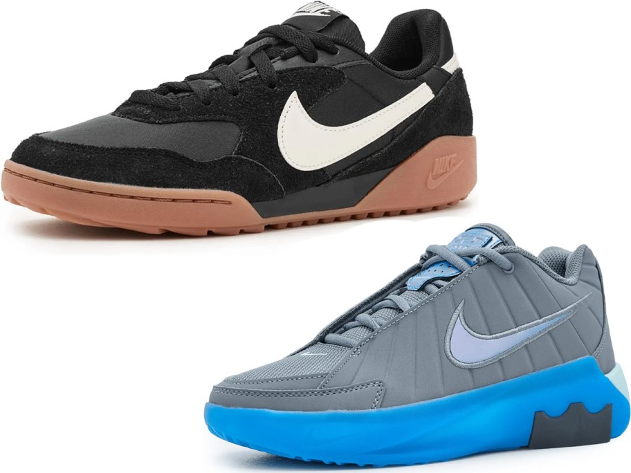 black and blue nike shoes 