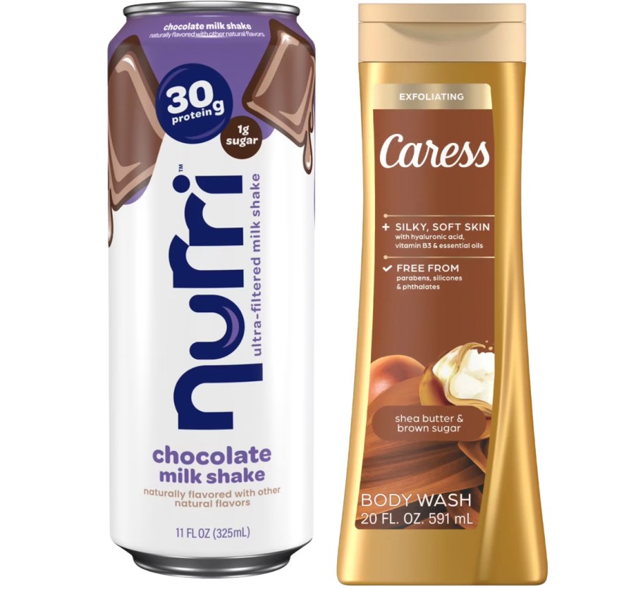 nurri protein shake and caress body wash