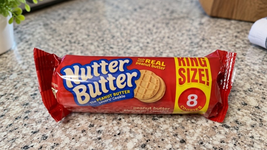 nutter butter sandwich cookies 8-count pack on a countertop