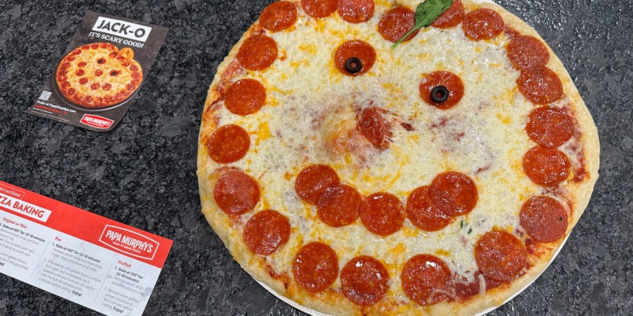jack o lantern shaped pizza 