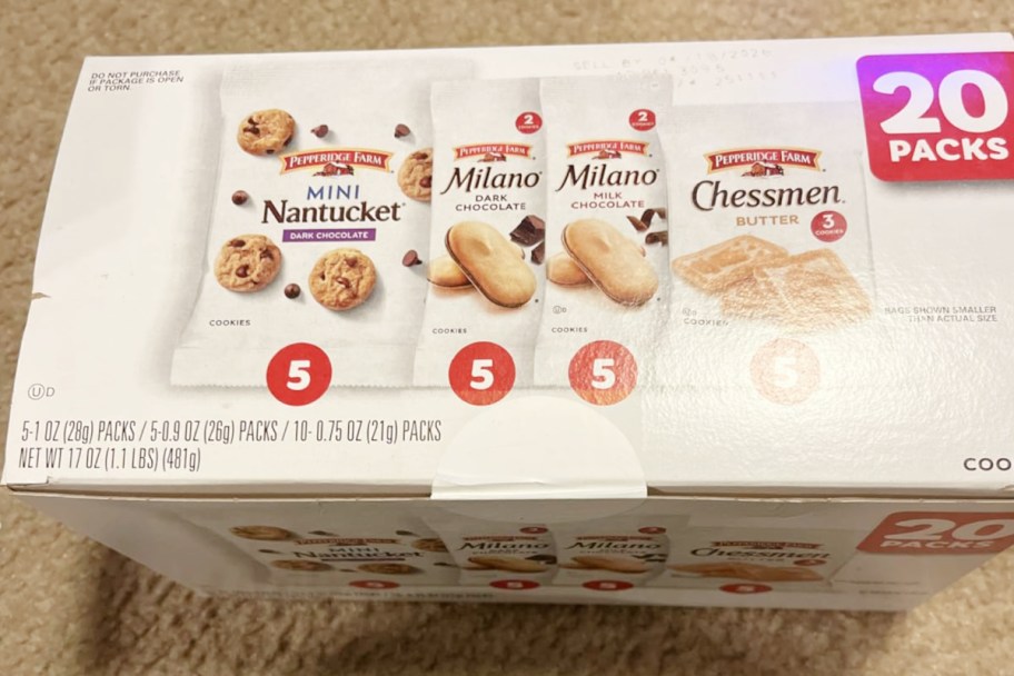 box of variety pack cookies