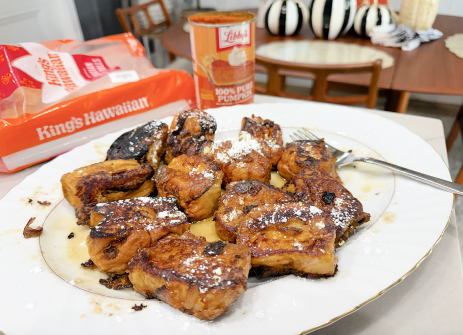 platter with pumpkin french toast