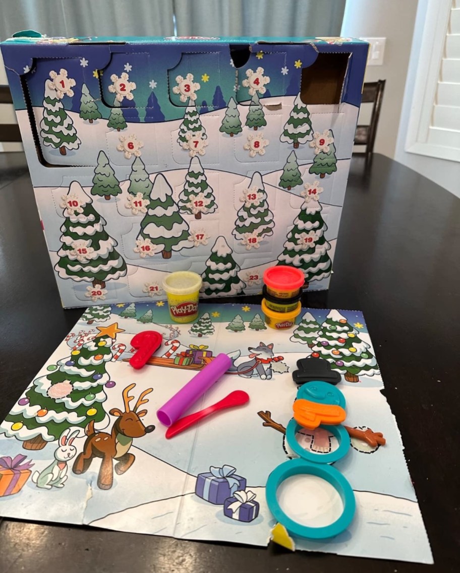 playdoh advent calendar on table