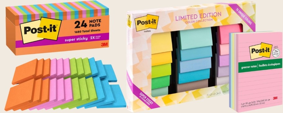 post it 3x3" 24 pack and limited edition pack