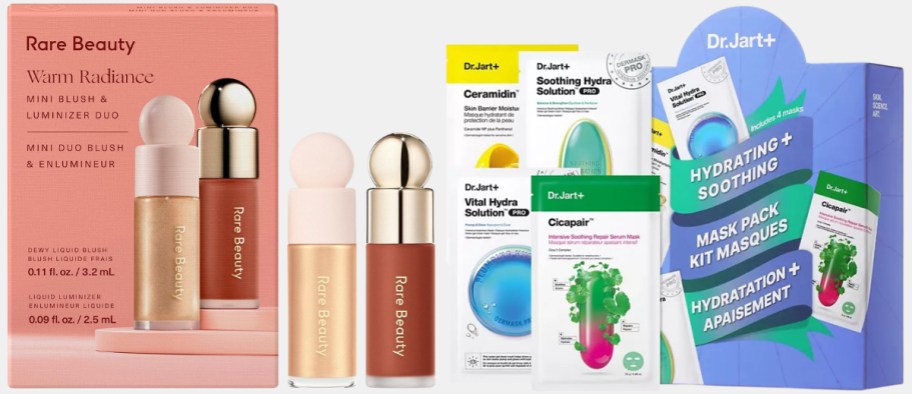 rare beauty blush and luminize and dr jart mask kit