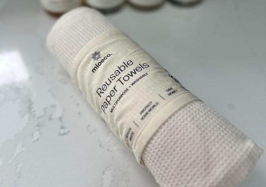 rolled up reusable paper towel