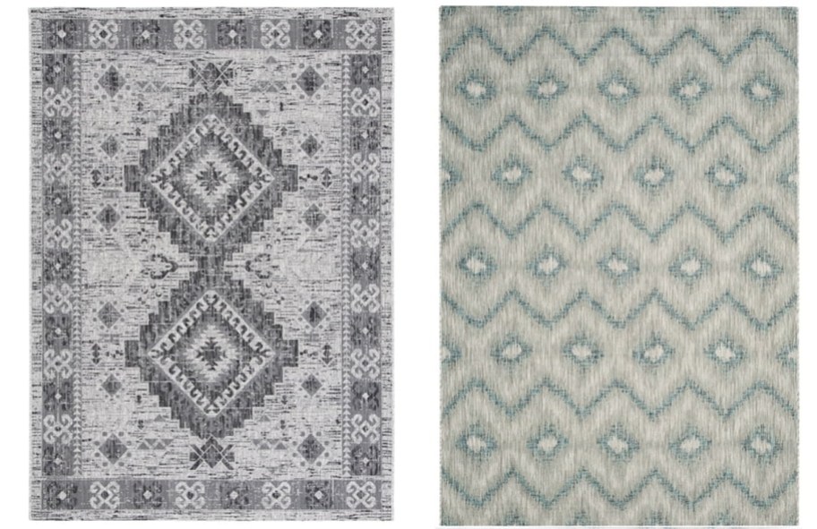 gray and blue area rugs