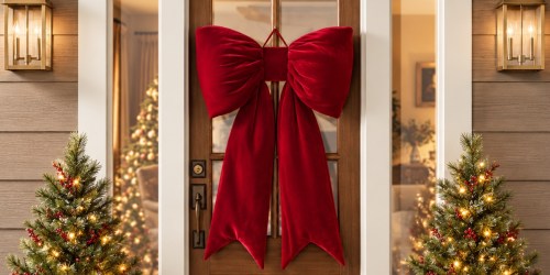 These Giant Velvet Bows Are Just What Your Front Door Needs for Christmas