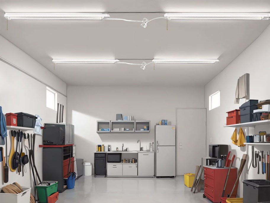 lights hanging in garage 