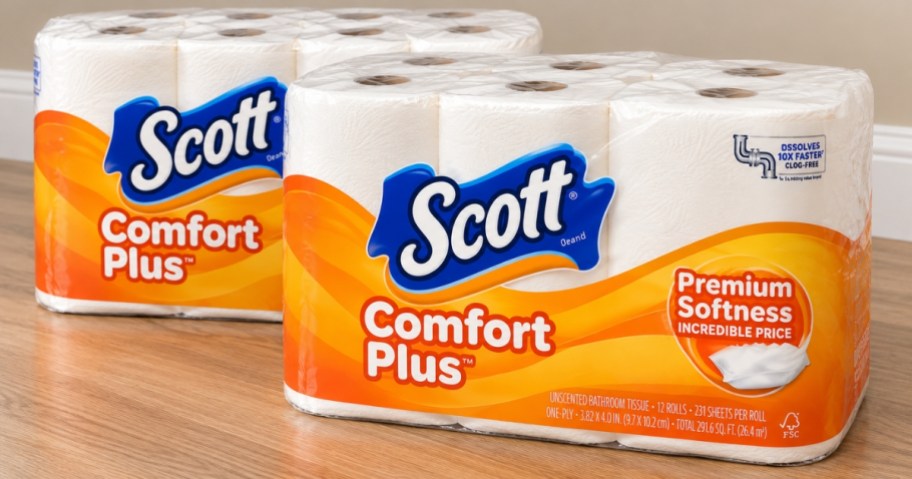 2 large packs of Scott toilet paper