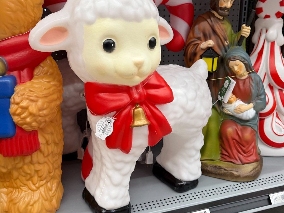 sheep blow mold on shelf in walmart 