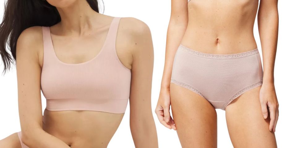 two women wearing soma bra and panty
