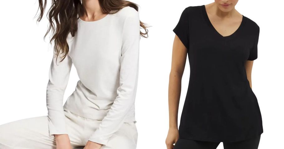 two women wearing soma sleep shirt and top