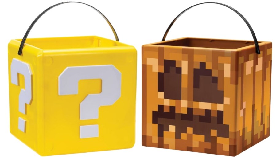 super marios and minecraft treat pails