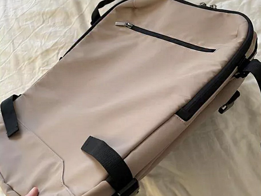 tan travel bag