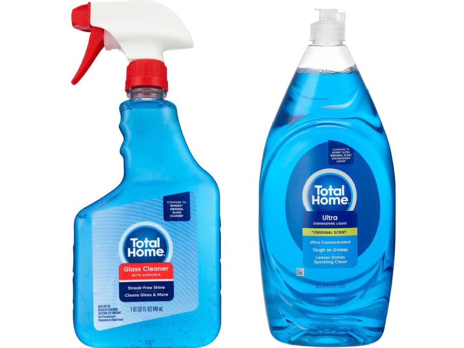 glass spray and dish soap