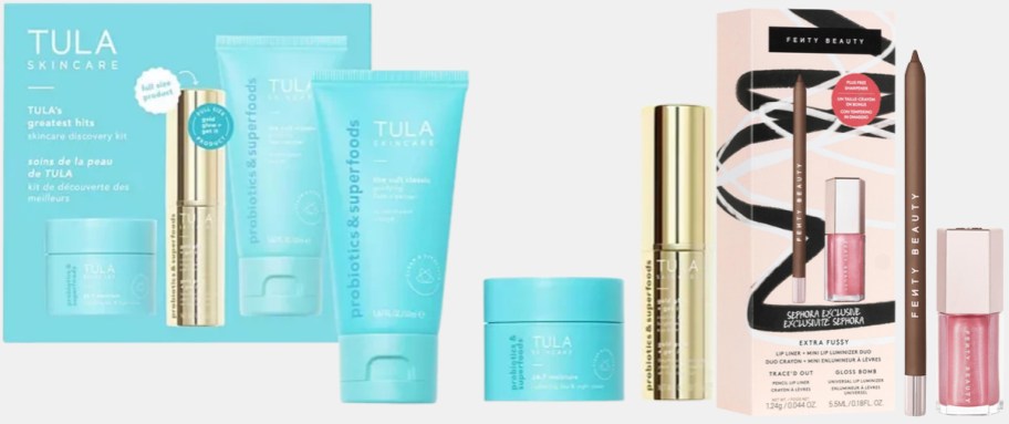 tula skin care and fenty lip kit