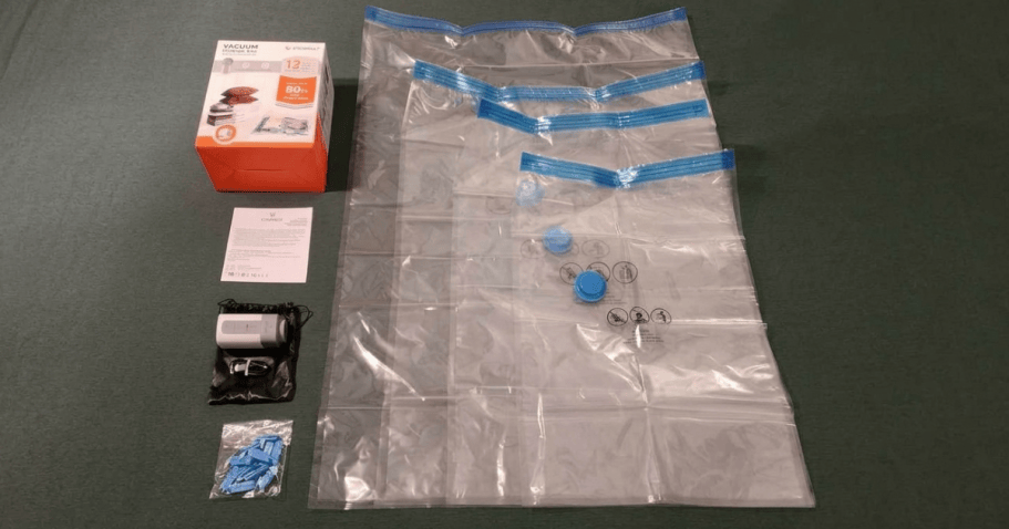 Vacuum Storage Bags 12-Pack w/ Pump Just $11 on Amazon (Great for Travel)