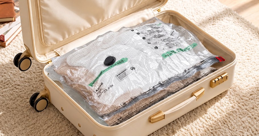 Amazon Travel Must Have: 12 Vacuum Bags + Rechargeable Pump Just $11.99
