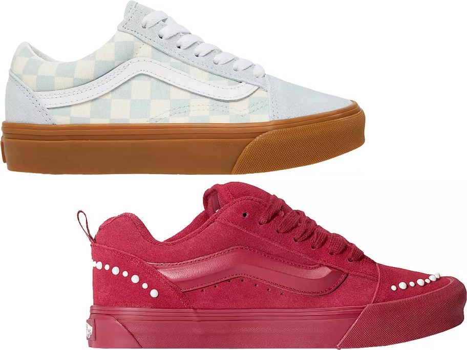 blue and red vans shoes 