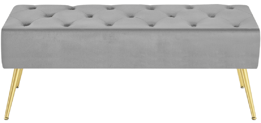 gray bench with gold legs