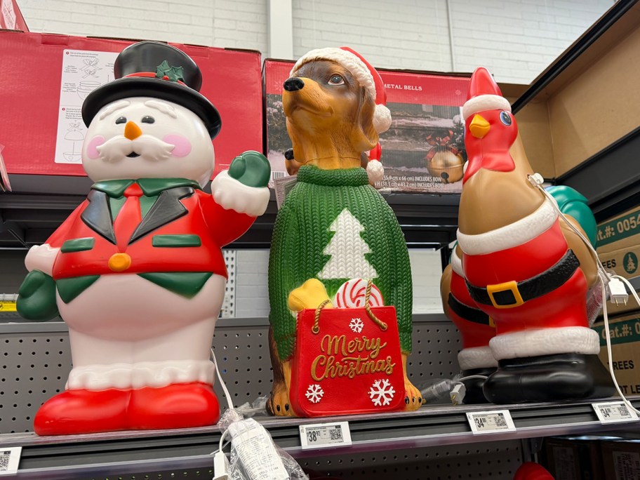 snowman, dog, and rooster bow molds