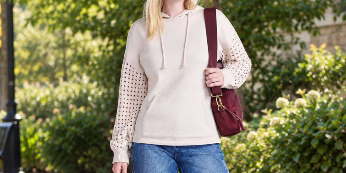 New Fall Fave: Women’s Fleece Hoodie with Crochet Sleeves from $6.78 on Walmart.com