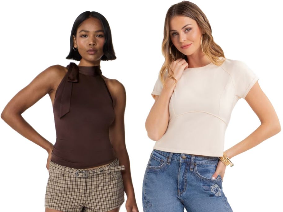 2 women on a white background