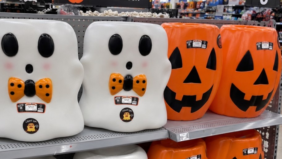 ghost and pumpkin candy bowl blow molds