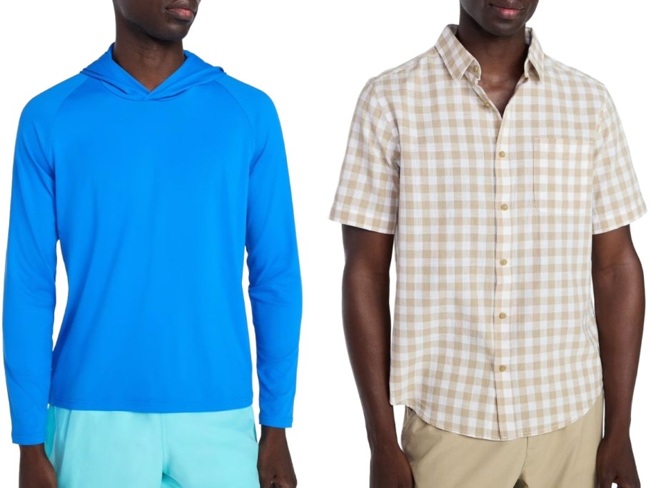 stock images of two men wearing walmart clothing