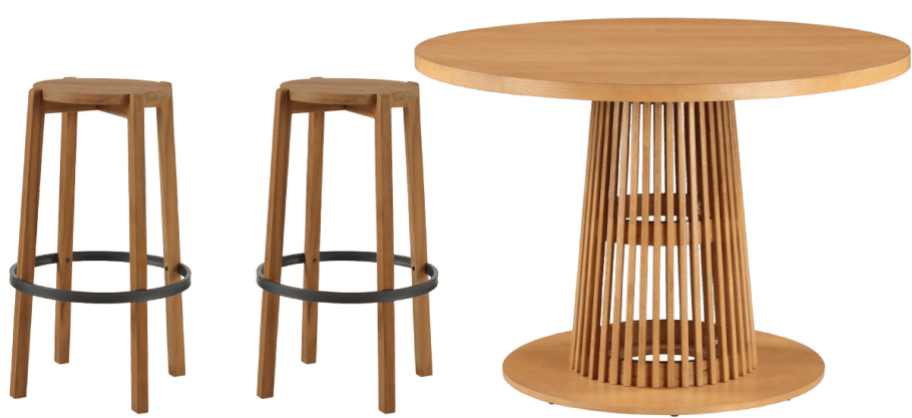 2 stools and a table