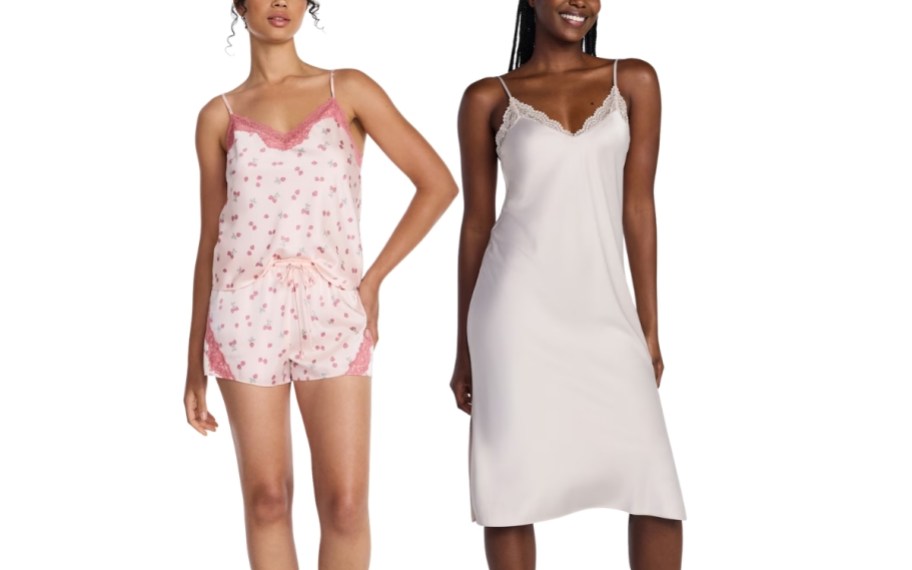 Satin Cami and Shorts pj set and gown