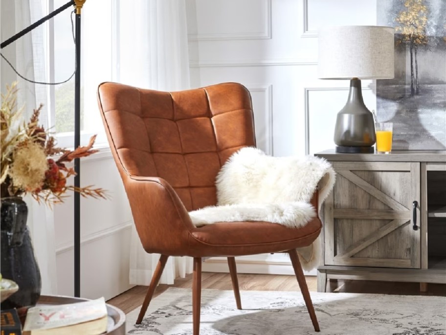 brown chair in living room