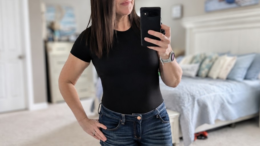 Women’s Short Sleeve Bodysuits from $4.49 on Amazon